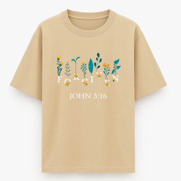 Forgiven | Beige Unisex Oversized Christian T-Shirt | Faith Store India
