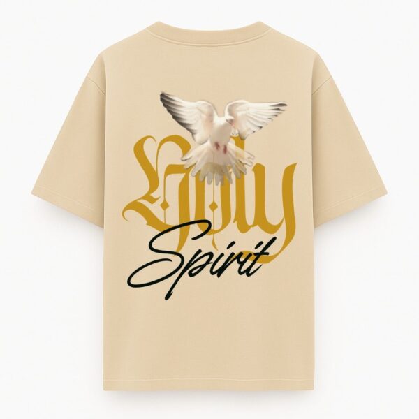 Holy Spirit | Beige Unisex Oversized Christian T-Shirt | Faith Store India