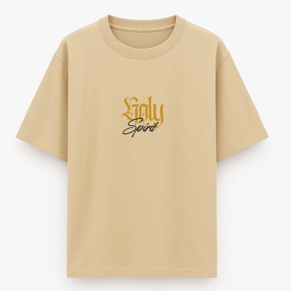 Holy Spirit | Beige Unisex Oversized Christian T-Shirt | Faith Store India - Image 2