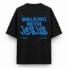 Walking With Jesus | Black Unisex Oversized Christian T-Shirt | Faith Store India