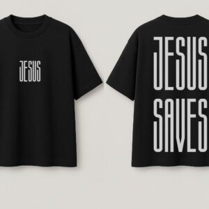 Jesus Saves | Black Unisex Oversized Christian T-Shirt | Faith Store India