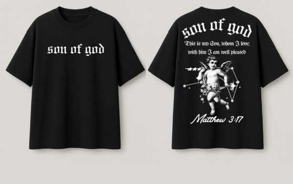 Son Of God | Black Unisex Oversized Christian T-Shirt | Faith Store India