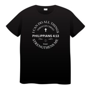 I Can Do All Things – Philippians 4:13 | Faith-Powered | Black Unisex Regular Fit T-Shirt