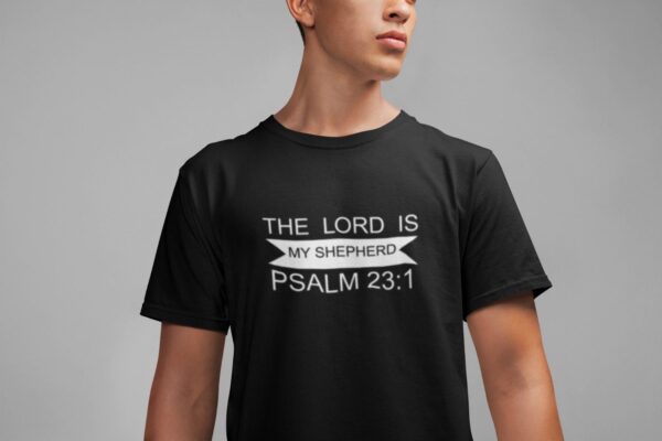 Glory Of God | Faith-Powered | Men's Black Regular Fit T-Shirt - Image 2