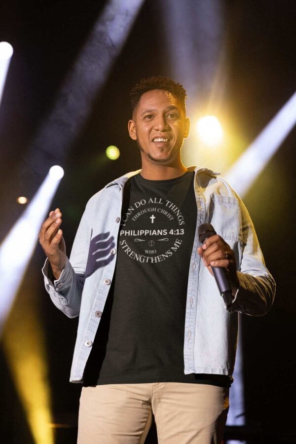 I Can Do All Things – Philippians 4:13 | Faith-Powered | Black Unisex Regular Fit T-Shirt - Image 2