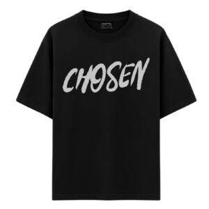 Chosen | Black Unisex Oversized Christian T-Shirt | Faith Store India