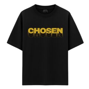 Chosen | Black Unisex Oversized Christian T-Shirt | Faith Store India