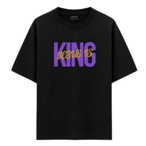 Jesus is King | Black Unisex Oversized Christian T-Shirt | Faith Store India
