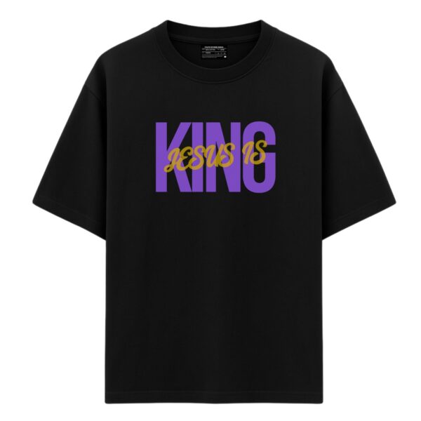 Jesus is King | Black Unisex Oversized Christian T-Shirt | Faith Store India