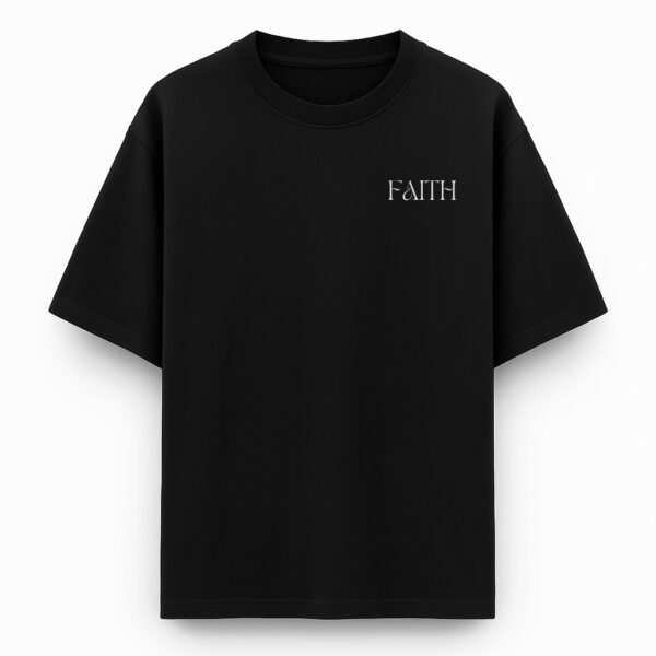 Faith Floral | Black Unisex Oversized Christian T-Shirt | Faith Store India - Image 2