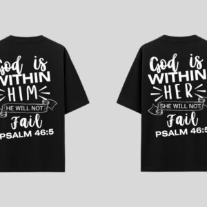Back Printed | Christian Couple T-Shirts | Oversized Unisex | Premium Cotton | Matching His & Her Tees