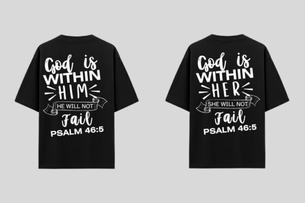 Back Printed | Christian Couple T-Shirts | Oversized Unisex | Premium Cotton | Matching His & Her Tees