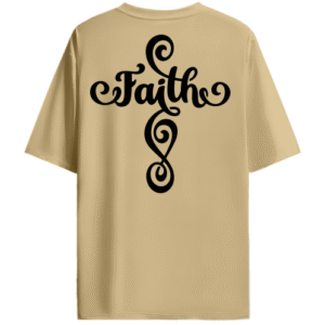 Beige Faith Oversized Tee | Unisex