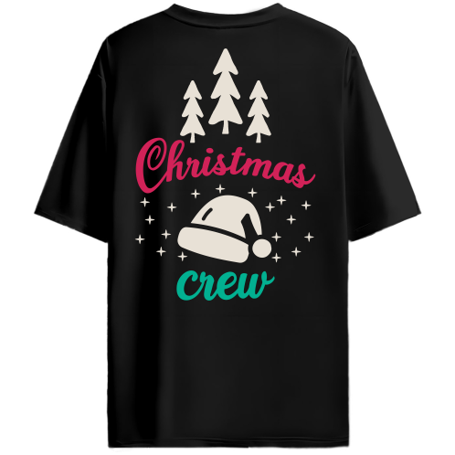 Christmas Crew | Black Oversized Unisex T-Shirt