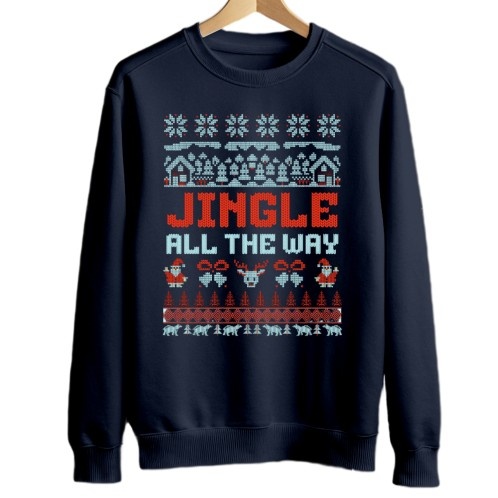 Jingle All The Way | Navy Blue Sweatshirt | Unisex