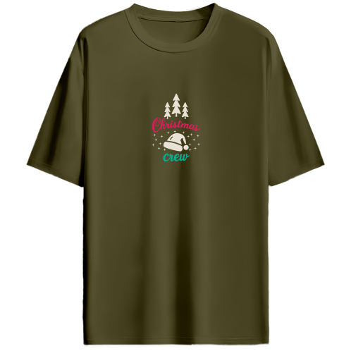 Christmas Crew | Olive Oversized Unisex T-Shirt - Image 2