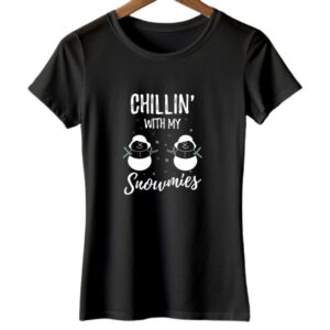 Chillin With My Snowmies | Women/Girls | Black Christian T-Shirt