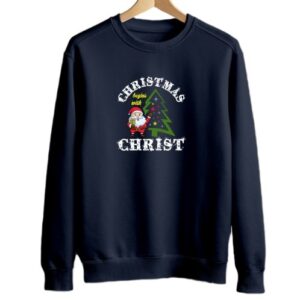 Christmas Begins With Christ | Navy Blue Sweatshirt | Unisex